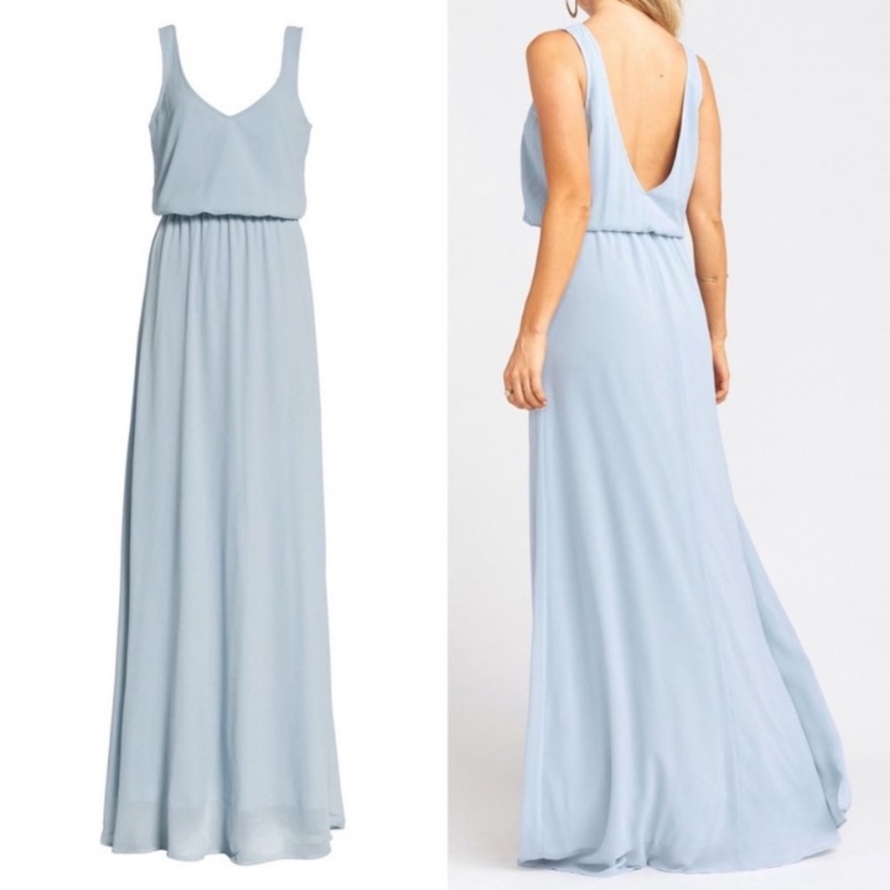 Show me your Mumu, Steel Blue Chiffon Dress